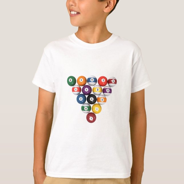Camiseta Bolas de Piscina / Bilhetes: Modelo 3D: (Frente)