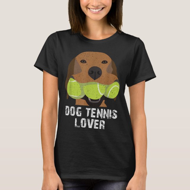 Camiseta Bolas de tênis para amantes de cães (Frente)