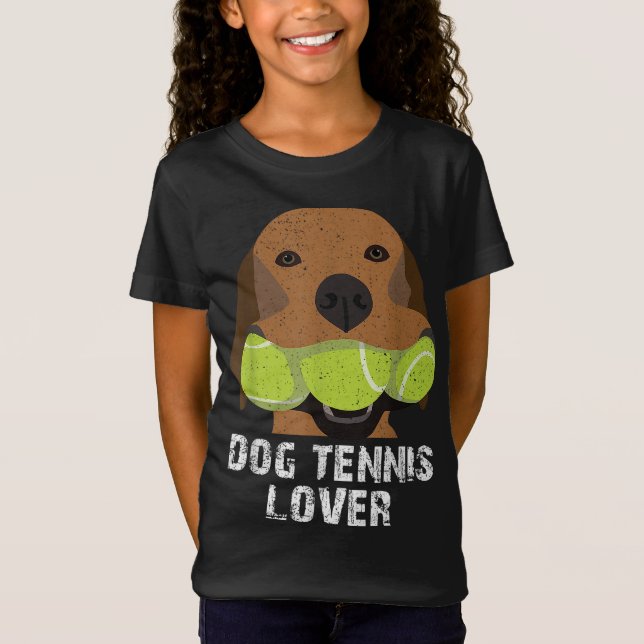 Camiseta Bolas de tênis para amantes de cães (Frente)