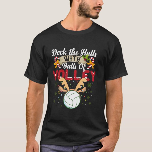 Camiseta Bolas De Volley Funny Voleibol Ugly Xmas (Frente)