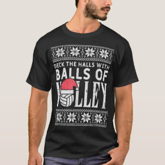 Camiseta Bolas De Volley Xmas De Voleibol Feia De Natal