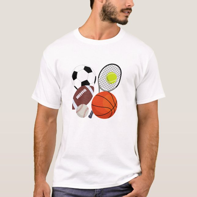 Camiseta Bolas Esportivas Atléticas (Frente)