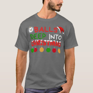 Camiseta Bolas no fundo do Natal, feriado engraçado