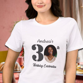 Camiseta Bold 30th Birthday Photo Guests