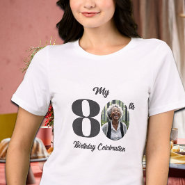 Camiseta Bold 80th Birthday Photo