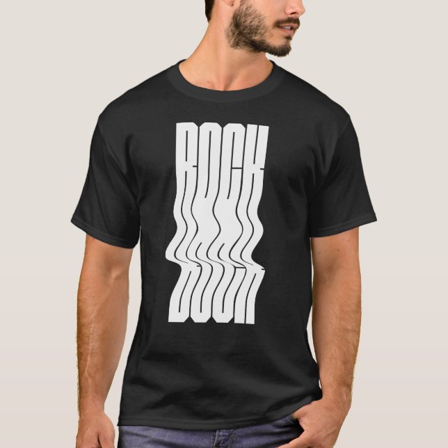 Camiseta Bold and wavy rock logo (Frente)