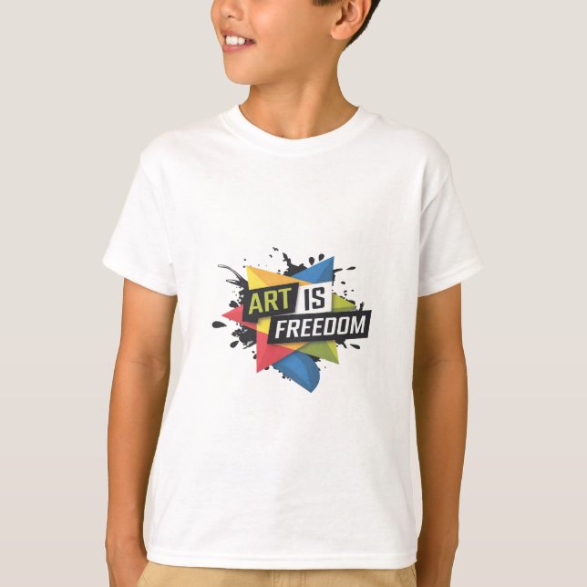 Camiseta Bold "Art is Freedom" - Design de expressão criati (Frente)