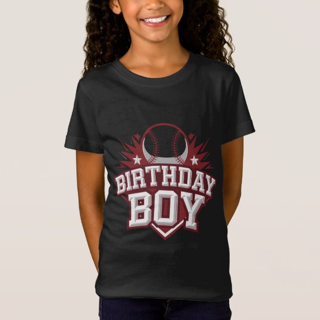 Camiseta Bold Baseball Birthday (Frente)
