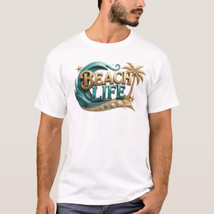 Camiseta Bold & Bela VIDA DE PRAIA Motivo Artístico