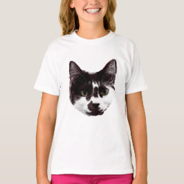 Camiseta Bold Black & White Cat Face | Graphic