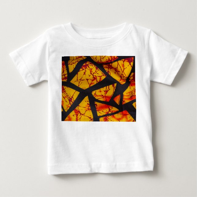 Camiseta Bold Geometric African Wax Print Fabric - Gold, Re (Frente)
