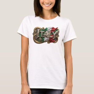 Camiseta Bold Gold ITALY Slogan