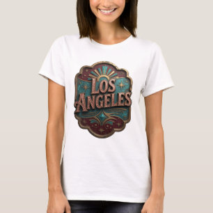 Camiseta Bold Gold LOS ANGELES Arte Vestível
