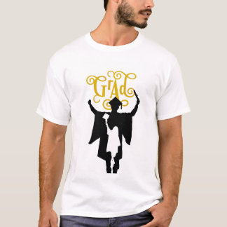 Camiseta Bold Graduation Silhouette with Flying Cap Joy