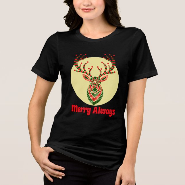 Camiseta Bold Holiday Deer Art Print (Frente)