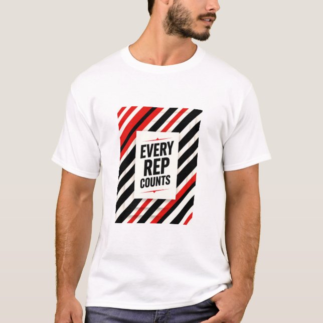 Camiseta Bold Motivational Poster – “EVERY REP COUNTS” (Frente)