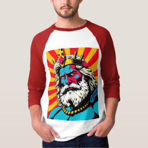 Camiseta Bold Pop Art Zeus - Ilustração Colorida de Deus Gr