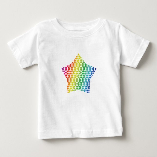 Camiseta Bold Rainbow Honeycomb e Diamond Pattern star (Frente)