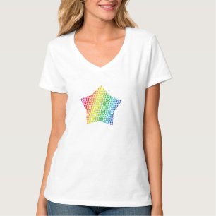 Camiseta Bold Rainbow Honeycomb e Diamond Pattern star
