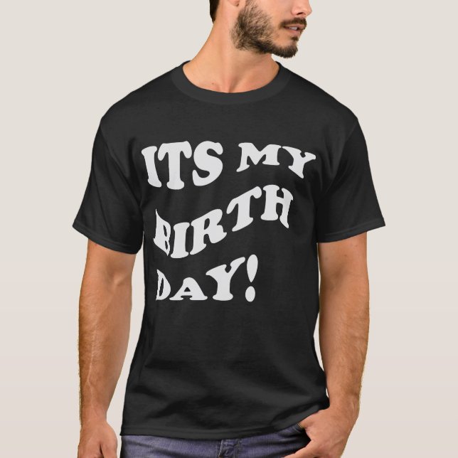 Camiseta Bold Retro “It’s My Birthday” Design (Frente)