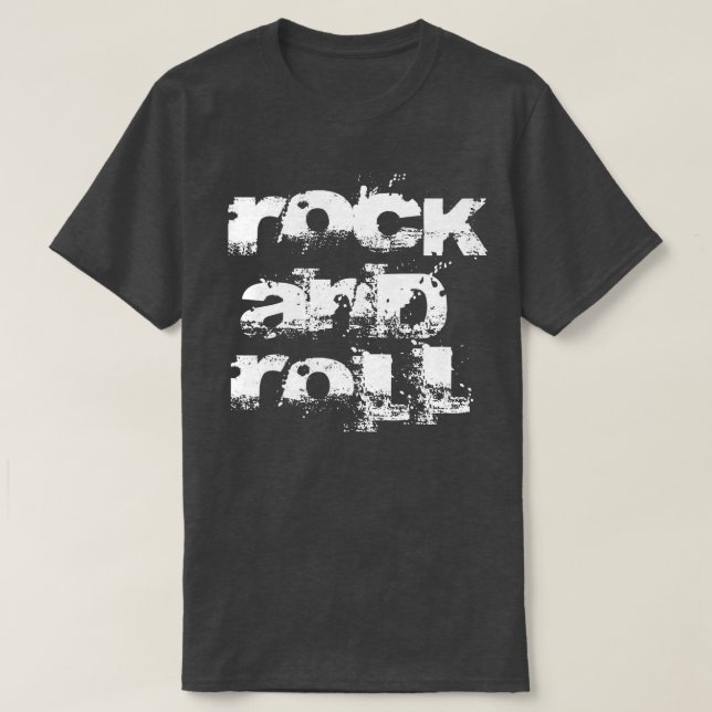 Camiseta bold rock and roll text (Frente do Design)