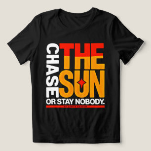 Camiseta Bold Streetwear Perseguir o Sol Pôr do sol para mu