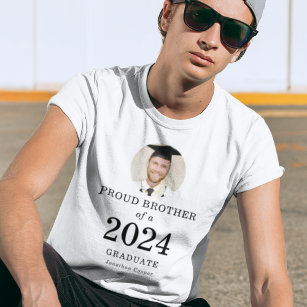 Camiseta Bold Text Photo Proud Brother of 2023 Graduate