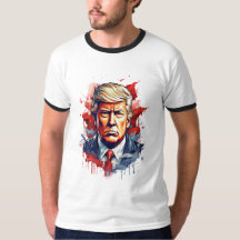 Bold Watercolor Donald Trump T Shirt Design