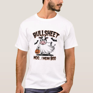 Camiseta Boletim: Moo, Quero Dizer Boo" Engraçado Vaca Hall