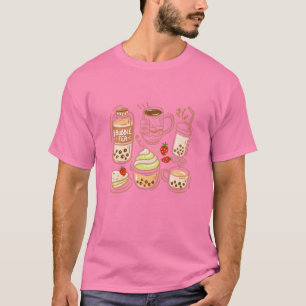 Camiseta Bolha Chá Boba Strawberry milk Kawaii Cute Vaporw