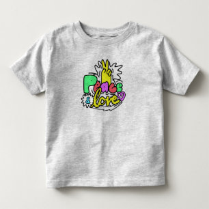 Camiseta Bolha de Carta Doodle Paz & Amor