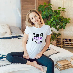 Camiseta Bolha de Discurso de Ano da Classe Púrpura