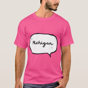 Camiseta Bolha de Discurso Manuscrito de Michigan