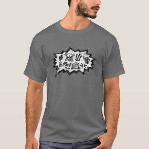 Camiseta Bolha De Fala Em Quadrinhos Maldições Rip Skull Di