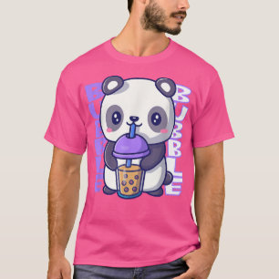 Camiseta Bolha de leite doce panda ursinho kawaii bebendo