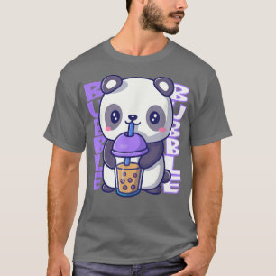 Camiseta Bolha de leite doce panda ursinho kawaii bebendo