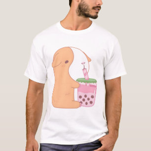Camiseta Bolha de morango de Bebendo de porco de laranja br