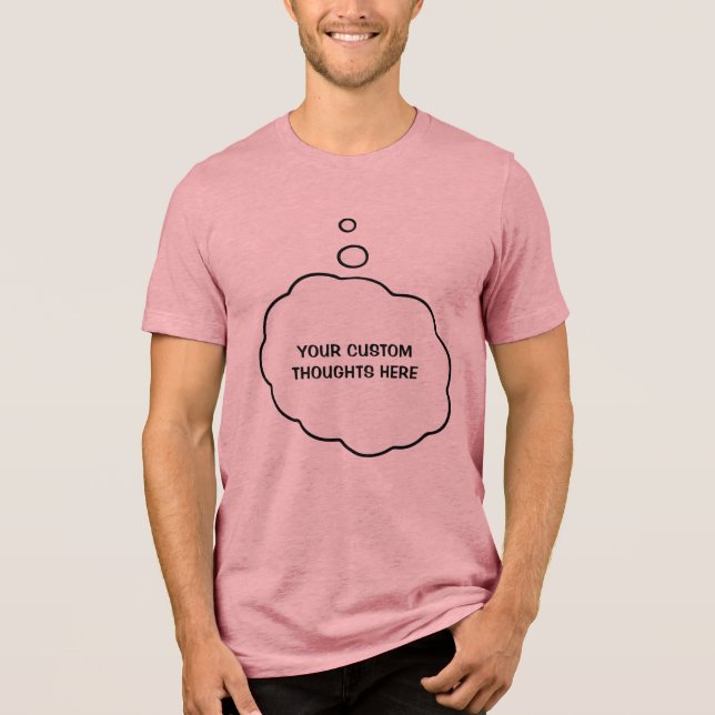 Camiseta Bolha de Pensamento de Texto Personalizado (Frente)