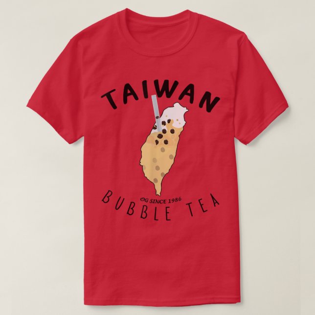 Camiseta Bolha de Taiwan Chá Engraçado Chá Chá Chá Taiwan M (Frente do Design)