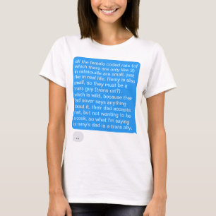 Camiseta Bolha de Texto Azul Longo para Rant do Messenger