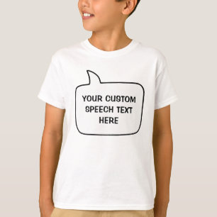 Camiseta Bolha de Voz de Nome e Texto Personalizado