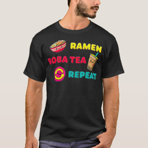 Camiseta Bolha Engraçado Chá Flavors Boba Ramen Gift