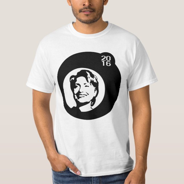 Camiseta bolha preta de hillary clinton (Frente)