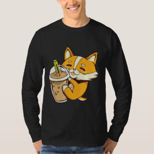 Camiseta Bolha Tea Corgi Cachorro Puppy Boba Tea Sweet Bebi
