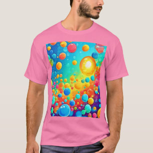 Camiseta Bolhas Coloridas de Arte Flutuante