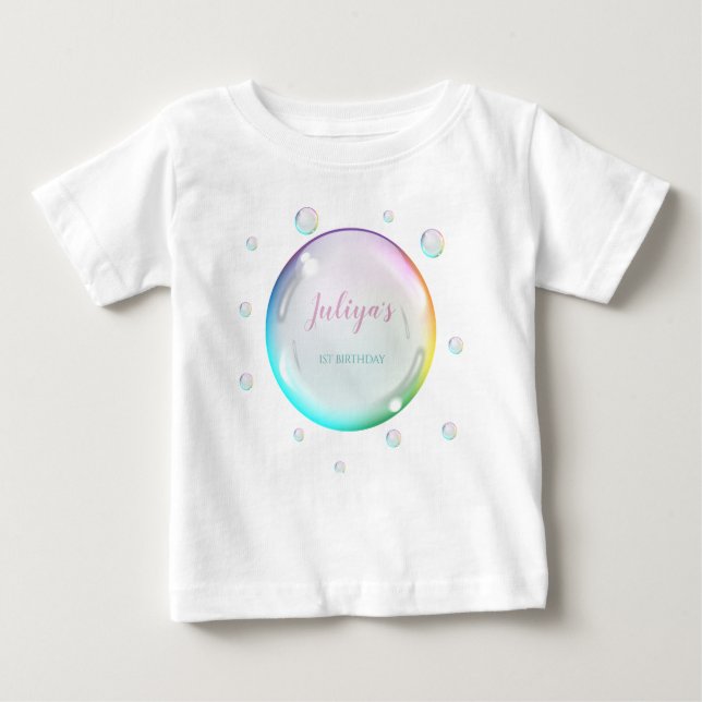 Camiseta Bolhas de aquarela Aniversário  (Frente)