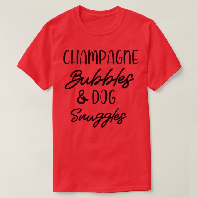 Camiseta Bolhas de Champanhe Cachorros Dançando Melhores Co (Frente do Design)