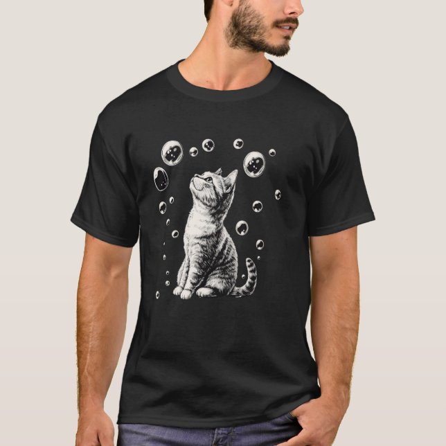 Camiseta Bolhas de Gatinho Fofo (Frente)