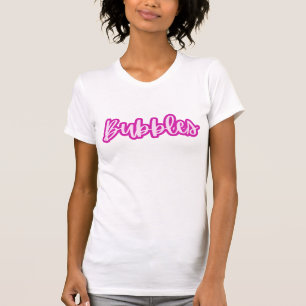 Camiseta Bolhas de texto rosa claro bastante fofas para mul