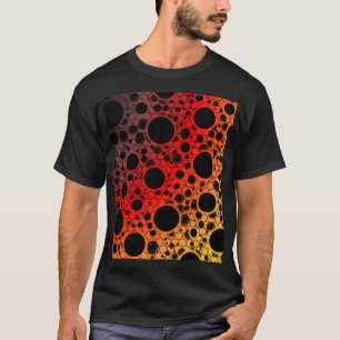Camiseta Bolhas Espaciais com Pontos - Preto/Vermelho/Doura